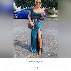Fashion Nova Teal Maxi Dress
